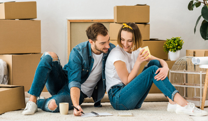 Couple who have bought first home and have mortgage protection in place