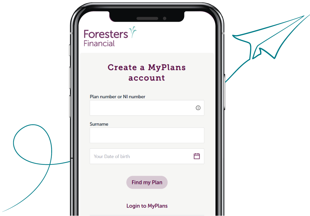 phone with login to myplans screen