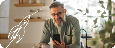 Happy elder man saving over the ISA limit with a Foresters Savings & Investment Plan